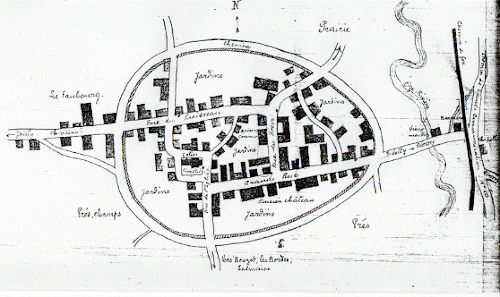 plan du village au 19eme siècle